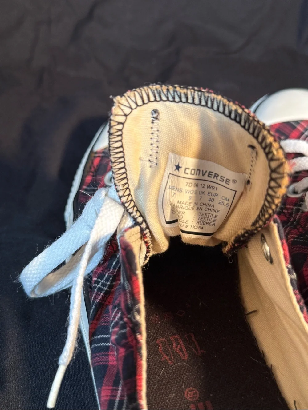 Converse Red & Black Plaid Low Top Sneakers - Picture 8 of 8